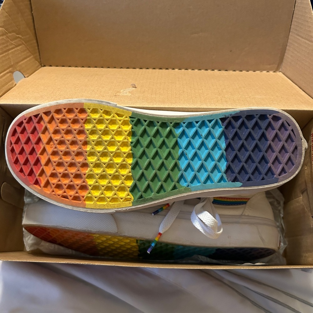 White Rainbow Vans